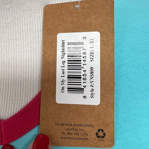 Lazy One Flamingo Graphic sleep Tee - Blue and Pink - Picture 3 of 6